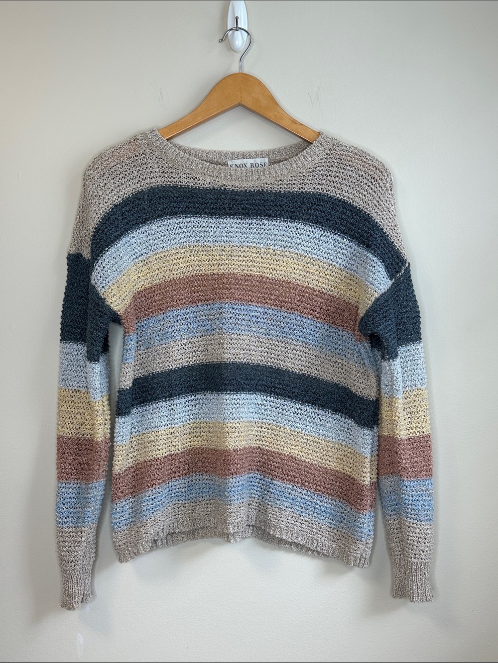 Knox Rose Striped Crewneck Sweater - Multicolor Size Small